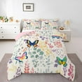 thumbnail image 1 of Colorful Butterfly Twin Comforter Set,Cute Floral Butterfly Bedding Set,Rainbow Flower Leaf Plant Quilt Bed Set Wildlife Animal Print Bed Comforter, 1 of 6