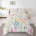 YST Colorful Flower Comforter Set Queen Size,Cute Boho Blue Floral