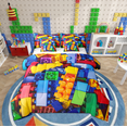 thumbnail image 1 of Erosebridal Colorful Toy 7 Pcs Comforter Set Full, Building Blocks Bedding, 3D Rainbow Construction Brick Sheet Set Bed in A Bag Funny Geometric Rectangle Duvet Insert, 1 of 5