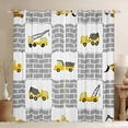 thumbnail image 1 of Construction Car 30%-50% Blackout Curtains Cartoon Equipment Trucks Curtains & Drapes, Excavator Curtains Geometric Lattice Splicing Window Treatments 52Wx63L Youth, 1 of 5