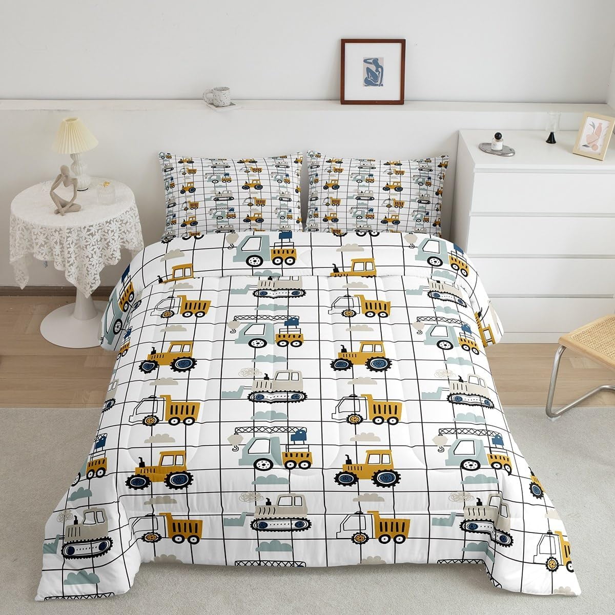 Construction Trucks Ribbed Cozy Set