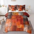 thumbnail image 1 of Contemporary Abstract Queen Bedding Sets 7pcs Orange Red Grey Watercolor Comforter Set, Oil Painting Bed in a Bag Vintage Grunge Bedding Comforter Sets Men Women Bedroom Decor, 1 of 4