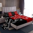 thumbnail image 1 of Erosebridal Couple Sheets Black And Red Sheet Set Our First Christmas as Mr And Mrs Bed Sheets Set Romance Bedroom Decor, Couple Gifts for Christmas, Him Or Her Wedding Gifts, Full, 1 of 5