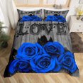 thumbnail image 1 of Erosebridal Couple Wedding Duvet Cover Valentine'S Day Rose Floral Bedding Set King Romantic Royal Blue Rose Comforter Cover For Girls Women Pastoral Farmhouse Flowers Quilt Cover (No Comforter), 1 of 5