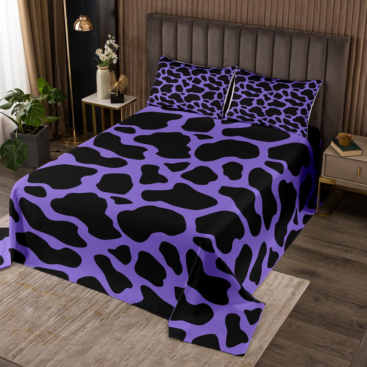 YST Cow Print Bedspread Queen Size for Kids Boys Girls Cute Farm Animal