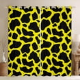 thumbnail image 1 of Erosebridal Cow Print Blackout Curtains Cute Farm Animal Curtains & Drapes, Black Yellow Curtains Highland Cattle Bull Skin Black Out Curtains, Hair Skin Window Drapes, 1 of 6