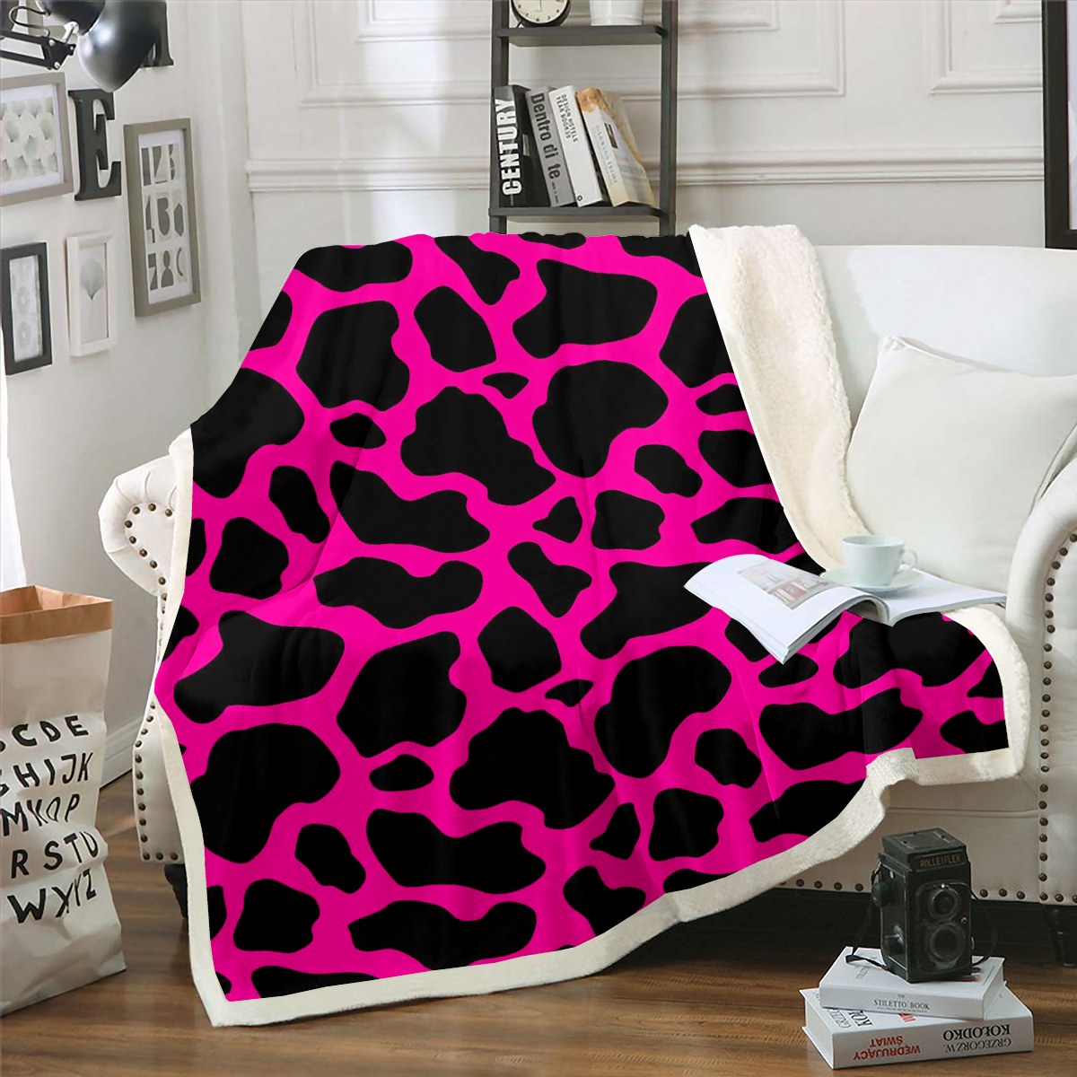 Cow Print Fleece Blanket