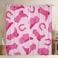 thumbnail image 1 of Cowgirl Curtains Cute Kawaii Pink Cowgirl Window Curtains 42"Wx63"L Gifts Women Bedroom Cowboy Hat Boots Horseshoe Curtains & Drapes Western Cowgirls Window Treatments 2 Panel, 1 of 6