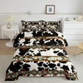 thumbnail image 1 of Erosebridal Cowhide Comforter Set Western Bedding Sets King,Black and White Highland Cow Print Quilt Exotic Aztec Diamond Duvet Insert,Farm Animals Bull Cattle Skin Room Decor Cowboys Gifts for Women, 1 of 6