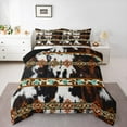 thumbnail image 1 of Erosebridal Cowhide Quilt Black and White Highland Cow Print Comforter Set,Western Bedding Sets Twin Exotic Aztec Duvet Insert,Farmhouse Wild Animals Longhorn Skin Room Decor Cowboys Gifts for Men, 1 of 7