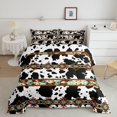thumbnail image 1 of Erosebridal Cowhide Quilt Black and White Highland Cow Print Full Comforter Set,Western Bedding Set Exotic Aztec Duvet Insert,Farmhouse Wild Animals Longhorn Skin Room Decor Cowboys Gifts for Men, 1 of 6