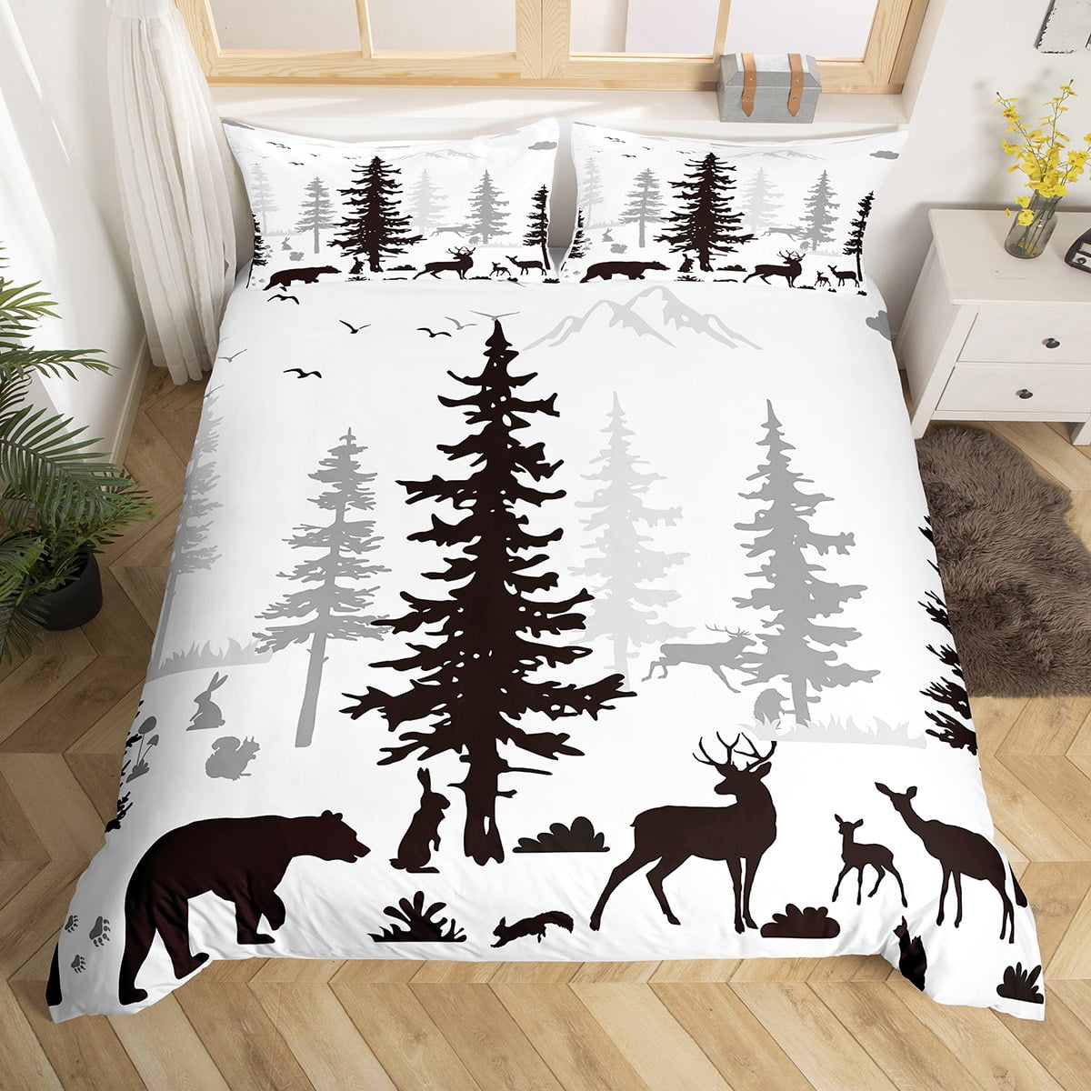 Cute Black Cats Bedding Set - Twin Size Duvet Cover With Cartoon Kittens, Polyester Microfiber, 2-Piece