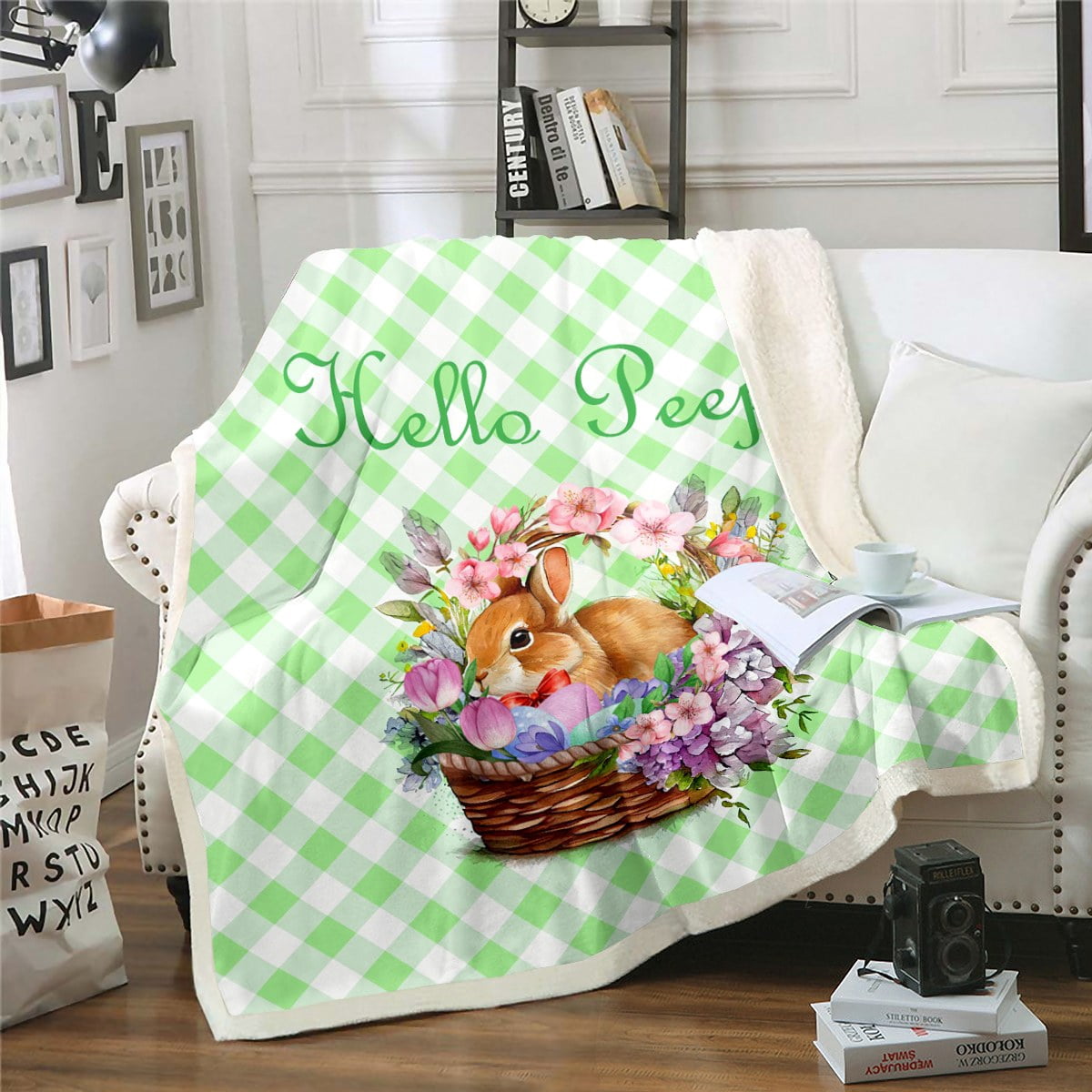 Bunny Throw Blanket – Ultra-Soft Flannel Fleece Blanket With Bunny Design, 50x40 Inches - View #3