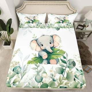 Elephant Garnet Hill purchases sheet and duvet twin bundle plus elephant light