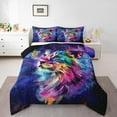 YST Cute Lion Toddler Comforter Set for Kids Boys Girls Purple Galaxy