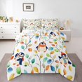 thumbnail image 1 of Erosebridal Cute Penguin Twin Bedding Sets Hippie Floral Comforter Set, Chic Flower Bedding Comforter Sets Watercolor Leaves Duvet Insert, Antarctic Wildlife Down Comforter, 1 of 6