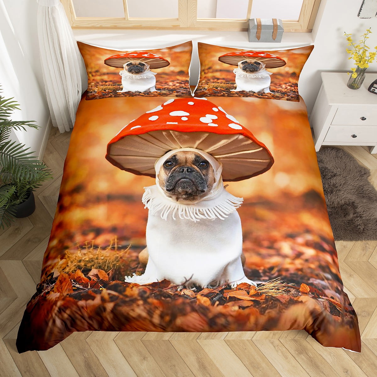 Pug duvet top set single
