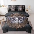 thumbnail image 1 of Dead Head Hawk Moth Bed In A Bag King Boho Mandala Floal Comforter Set 7 Piece Adults,Goth Skull Bedding Set Retro Night Sky Bed Sheets Set With Comforter, 1 of 4