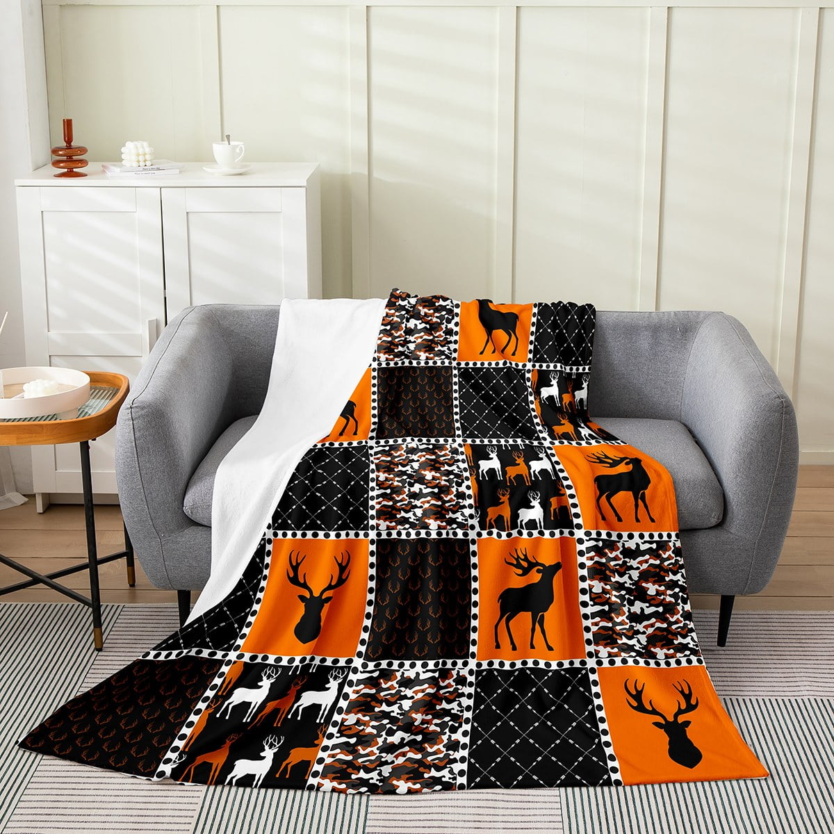 YST Deer Fleece Blanket Woodland Decor Throw Blanket Throw 50x60 inch