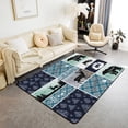 thumbnail image 1 of Erosebridal Deer Rug 5x7 for Bedside,Woodland Bear Elk Moose Area Rug,Vintage Cabin Wooden Plank Geometric Patchwork Carpet,Hunting Animal Indoor Floor Mat for Living Room Bedroom Doorway,Green, 1 of 6