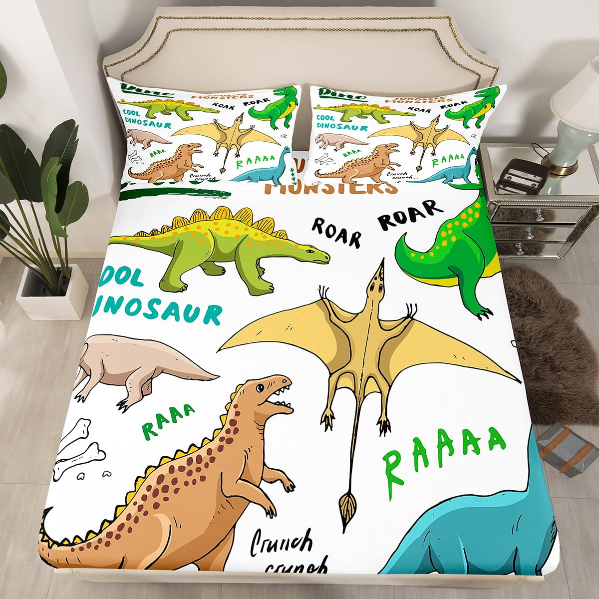 Erosebridal Dinosaur Twin Duvet Cover Retro Flower Bed Sets Cartoon Dinos Bedding Set Floral Comforter Cover Cute Animal Quilt Cover並行輸入 Erosebridal Dinosaur Bedding Comforters \u0026 Sets Jungle Animal
