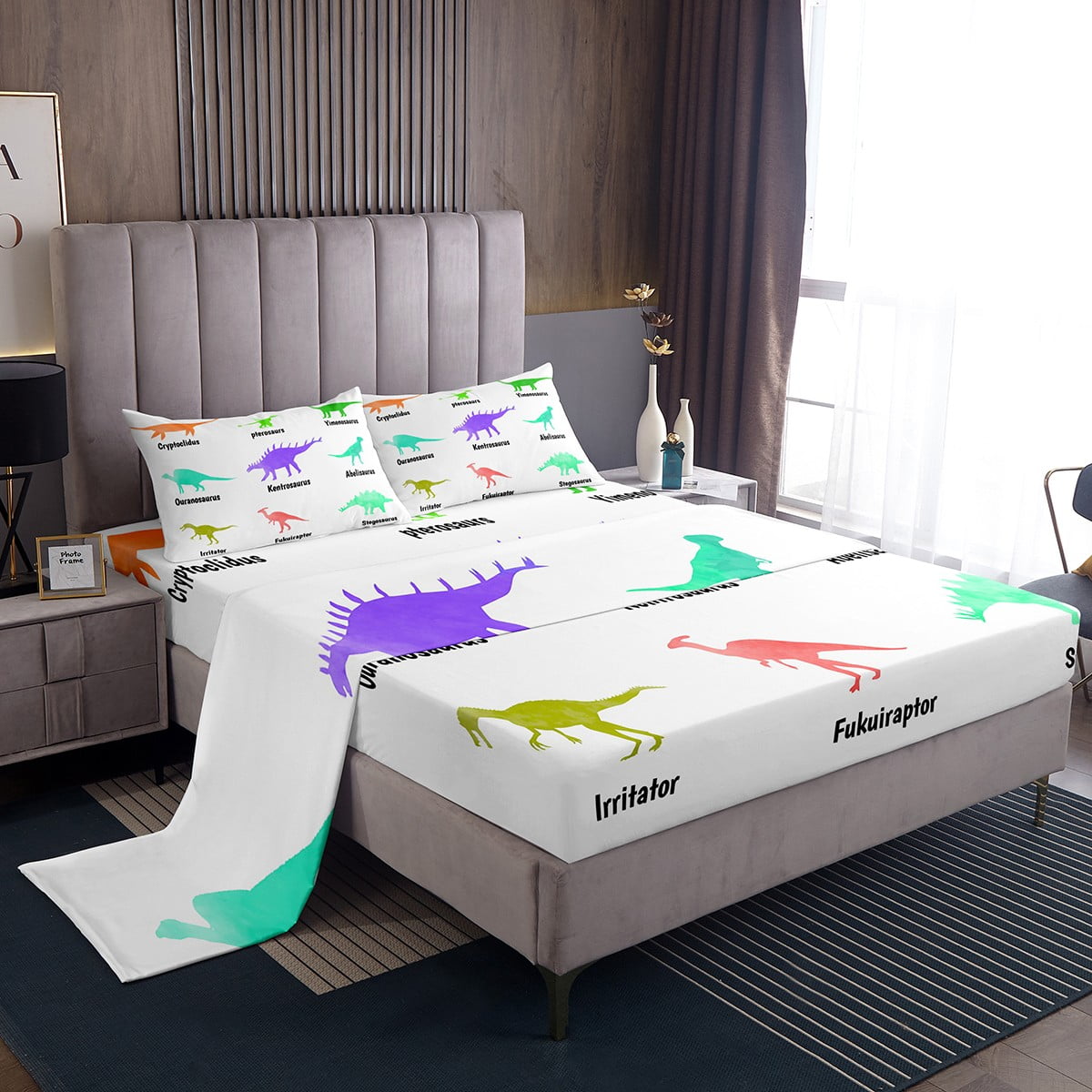 YST Dinosaur Bed Sheets Set for Kids Boys Twin,Dinosaur Sheet Set for