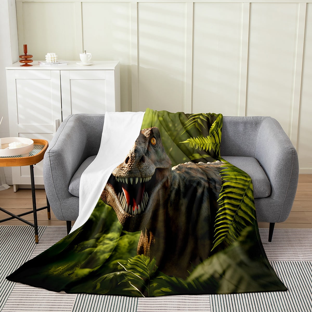 YST Dinosaur Blanket Jungle Animal Fleece Blanket 40x50 Inch, 3D