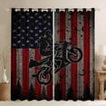thumbnail image 1 of Dirt Bike 30%-50% Blackout Curtains 84x90 Extreme Sports Curtains,Retro American Flag Curtains & Drapes Grey And Red Stripe Bedroom Curtains Motocross Window Drapes Room Decor, 1 of 6