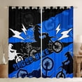 thumbnail image 1 of Erosebridal Dirt Bike Blackout Curtains Motocross Curtains & Drapes Dirtbike Living Room Decor,Rider Motorcycle Window Curtains Cool Sports Window Treatments,Blue Black, 1 of 6