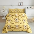YST Dog Comforter Set Twin Size Cute Yellow Puppy Dog Bedding Set For