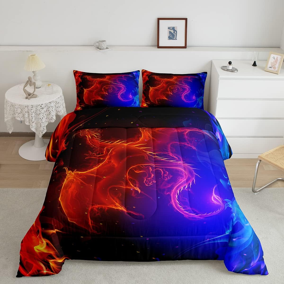 YST Dragon Comforter Set Nebula Bedding Set King Size MYST erious Outer