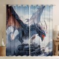 thumbnail image 1 of Dragon Curtains & Drapes ,Gothic Dragon Curtains 30%-50% Blackout Hippie Home Decor,Safari Animal Curtains Dragon Decorations Mountain Window Curtain 2 Panels 42"Wx84"L, 1 of 6