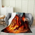 thumbnail image 1 of Dragon Queen Inch Throw Blanket ,Fire Print Psychedelic Blanket Trippy,Wild Animal Fleece Blanket Mysterious Gothic Dragon Fleece Blanket, 1 of 4