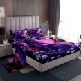 thumbnail image 1 of Dragon Queen Size Sheet Sets 4pcs, 3D Safari Daisy Flowers Printed Bed Sheets Set For Bedroom, Nebula Wildlife Soft Luxury Bedding Set, Purple White Animals Teens Bed Set, 1 of 5