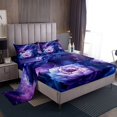 thumbnail image 1 of Dragon Twin Size Sheet Sets 3pcs, 3D Animals Printed Bed Sheets Set, Safari Wildlife Flowers Soft Luxury Bedding Set For Bedroom, Black Purple Nebula Galaxy Teens Bed Set, 1 of 5