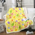 thumbnail image 1 of Erosebridal Easter Eggs Throw Blanket,Rainbow Easter Eggs Fleece Blanket Nursery,Spring Easter Theme Sherpa Blanket,Botanical Flowers Fuzzy Blanket Room Decor,Yellow Twin 60x80, 1 of 6