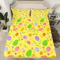 thumbnail image 1 of Erosebridal Easter Eggs Twin Size Fitted Sheet,Rainbow Easter Eggs Bed Sheets Nursery,Spring Easter Theme Sheets,Botanical Flowers Bedding Set Room Decor,Yellow 2Pcs, 1 of 5