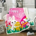 thumbnail image 1 of Erosebridal Easter Throw Blanket,Cartoon Easter Bunny Fleece Blanket,Spring Easter Rabbit Eggs Fuzzy Blanket Room Decor,Kawaii Greetings and Presents for Easter Day,Pink Baby 30x40, 1 of 6