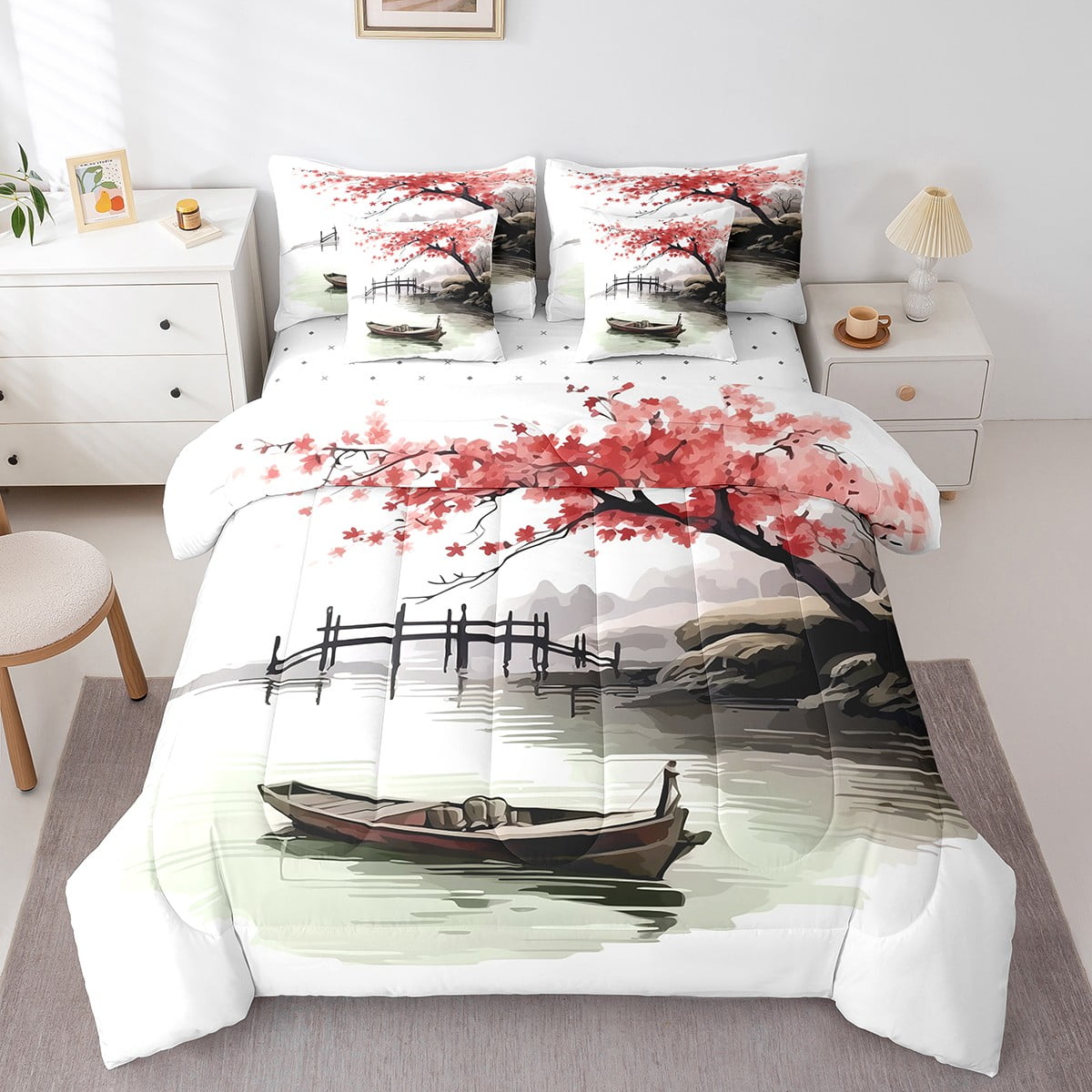 YST Eastern Oriental Style Comforter Set Japanese Theme Bedding