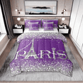 thumbnail image 1 of Erosebridal Eiffel Tower Comforter Set,Purple Silver Romantic Paris Bed in A Bag Twin,(Not Real)Diamond Bedding Sets,Sparkles Sequins Bed Sets 7 Piece Wedding Bedroom Decor, 1 of 4