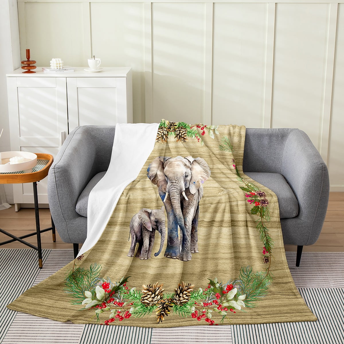 YST Elephant Throw Blanket Throw 50x60 Inch Wild Animals Blanket for
