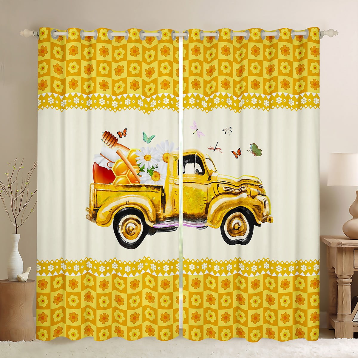 YST Farm Blackout Curtains,Tractor Construction Truck Curtains & Drapes