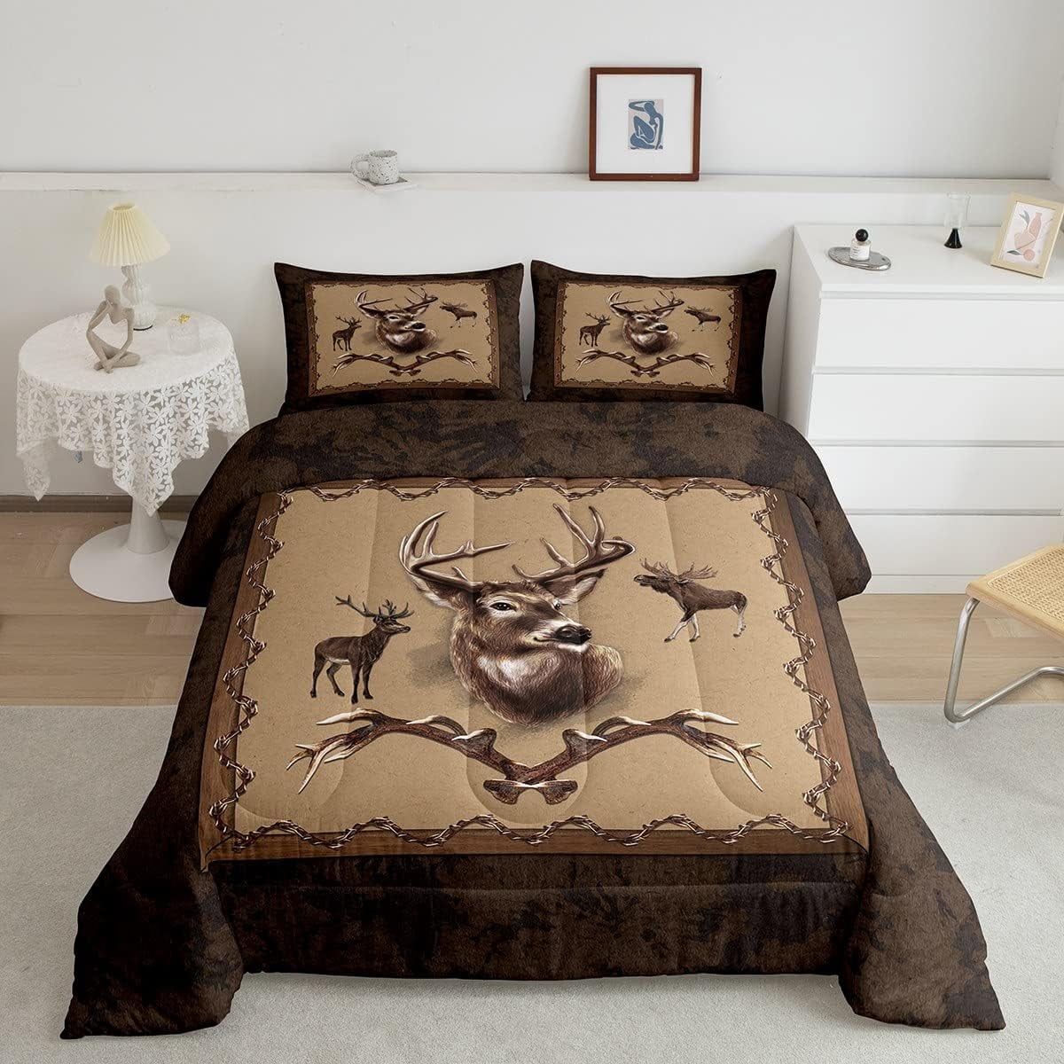 YST Farmhouse Deer Comforter Sets for Kids Boys Girls Southwestern