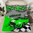 thumbnail image 1 of Erosebridal Fluorescent Green Sports Car Bed Sheets Race Car Fitted Sheet Extreme Cool Automobile Bedding Set 3 Pieces Teens Youth Racer Car Sports Game Sheets Full, No Top Sheet, 1 of 4