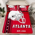 thumbnail image 1 of Erosebridal Football City Bed Sheets Full Bedroom Decor, Football Sports Fans Gifts, American Football Fitted Sheet Black And Red Stars Striped Sheets With Deep Pocket ( Atlanta), 1 of 4