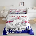 thumbnail image 1 of Erosebridal Football Comforter Set Queen,Sports Bedding Set,American Football Players Quilt Inner Fill,Sports Ball Game Down Comforter with 2 Pillowcases Lightweight Warm(Buffalo), 1 of 6