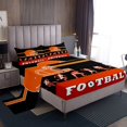 thumbnail image 1 of Erosebridal Football King Bed Sheets Set,American Football Sheet Set,Black Orange Red Sports Sheets,Rugby City Team Flat Fitted Sheet with 2 Pillowcases Wrinkle Free(Cincinnati), 1 of 6
