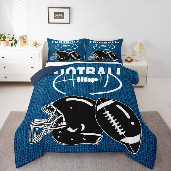 Football Quilt Rugby Bedding Set Sports Games Comforter Set American Soccer Duvet Insert Teens King Size With 2 Pillow Cases