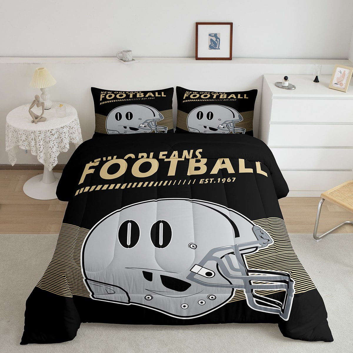 New Orleans deals Saints NFL Comforter Bedding Team Logo Bed in Bag Set