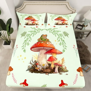 SOULZZZ Wild Mushroom Comforter Set 3 Piece, Colorful Various Mushroom  Fairycore Decor Queen Bedding, Aesthetic Kawaii Room Decor Comforter for  Kids